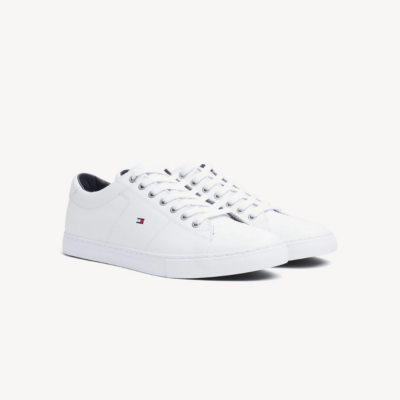 Baskets Logo Blanc-Tommy Hilfiger-Chaussures-Maroquinerie Fortunas-Mouscron