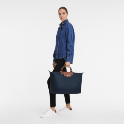 Pliage Voyage Bleu-Longchamp-Sac-Maroquinerie Fortunas-Mouscron