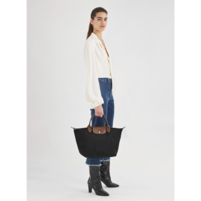 Pliage Handle M Noir-Longchamp-Sac-Maroquinerie Fortunas-Mouscron