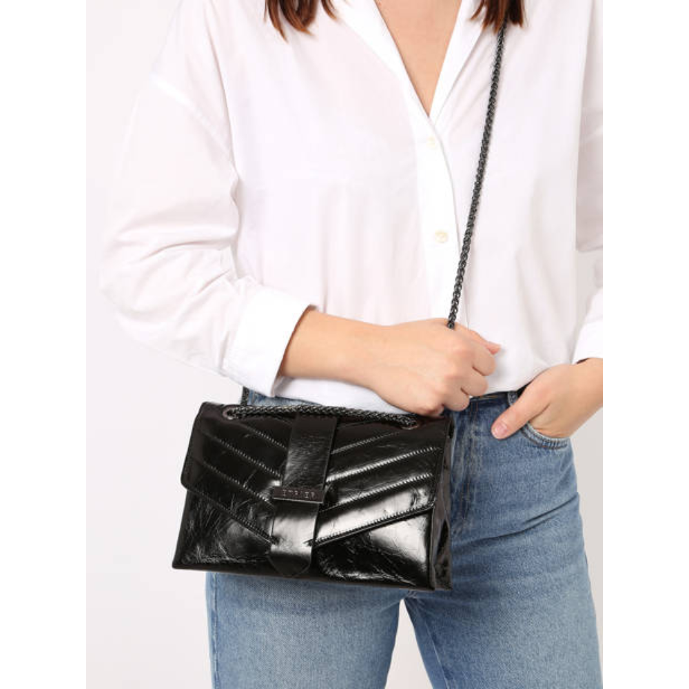 Jana M Crossbody Noir-Etrier-Sac-Maroquinerie Fortunas-Mouscron