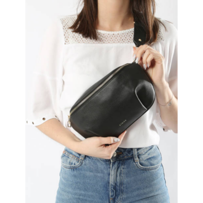 Tradition Bumbag Noir-Etrier-Sac-Maroquinerie Fortunas-Mouscron