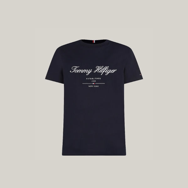 Tee-shirt Script-Tommy Hilfiger-Vêtements & Co.-Maroquinerie Fortunas-Mouscron