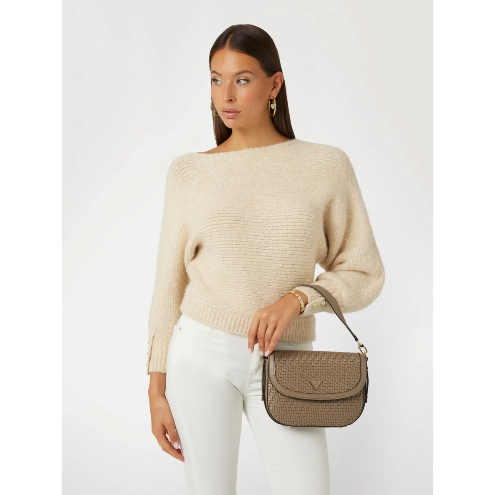 Murielle Shoulder Taupe-Guess-Sac-Maroquinerie Fortunas-Mouscron