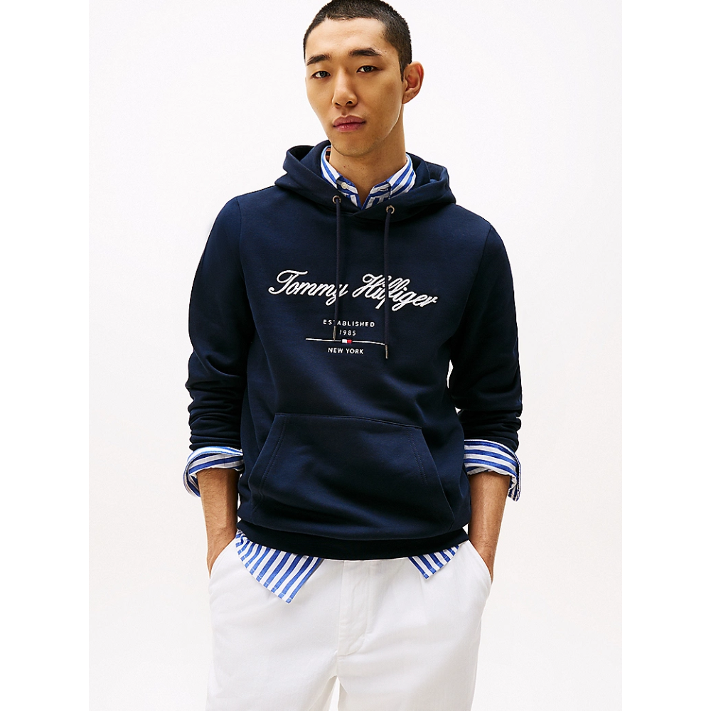 Sweat Hoody Script-Tommy Hilfiger-Vêtements & Co.-Maroquinerie Fortunas-Mouscron