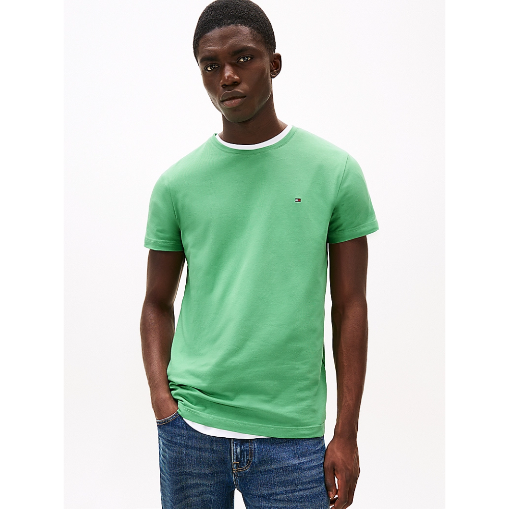 Tee-shirt Slim Green-Tommy Hilfiger-Vêtements & Co.-Maroquinerie Fortunas-Mouscron