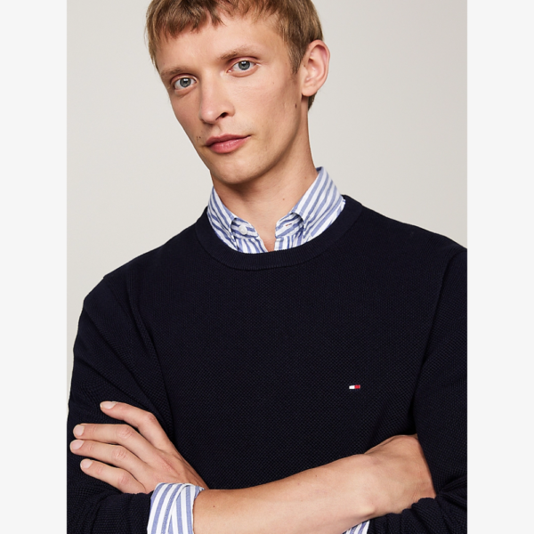 Pull Essential Navy-Tommy Hilfiger-Vêtements & Co.-Maroquinerie Fortunas-Mouscron