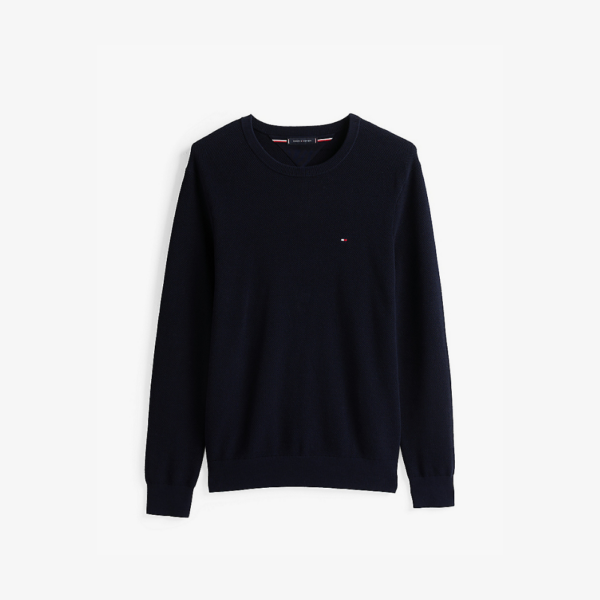 Pull Essential Navy-Tommy Hilfiger-Vêtements & Co.-Maroquinerie Fortunas-Mouscron