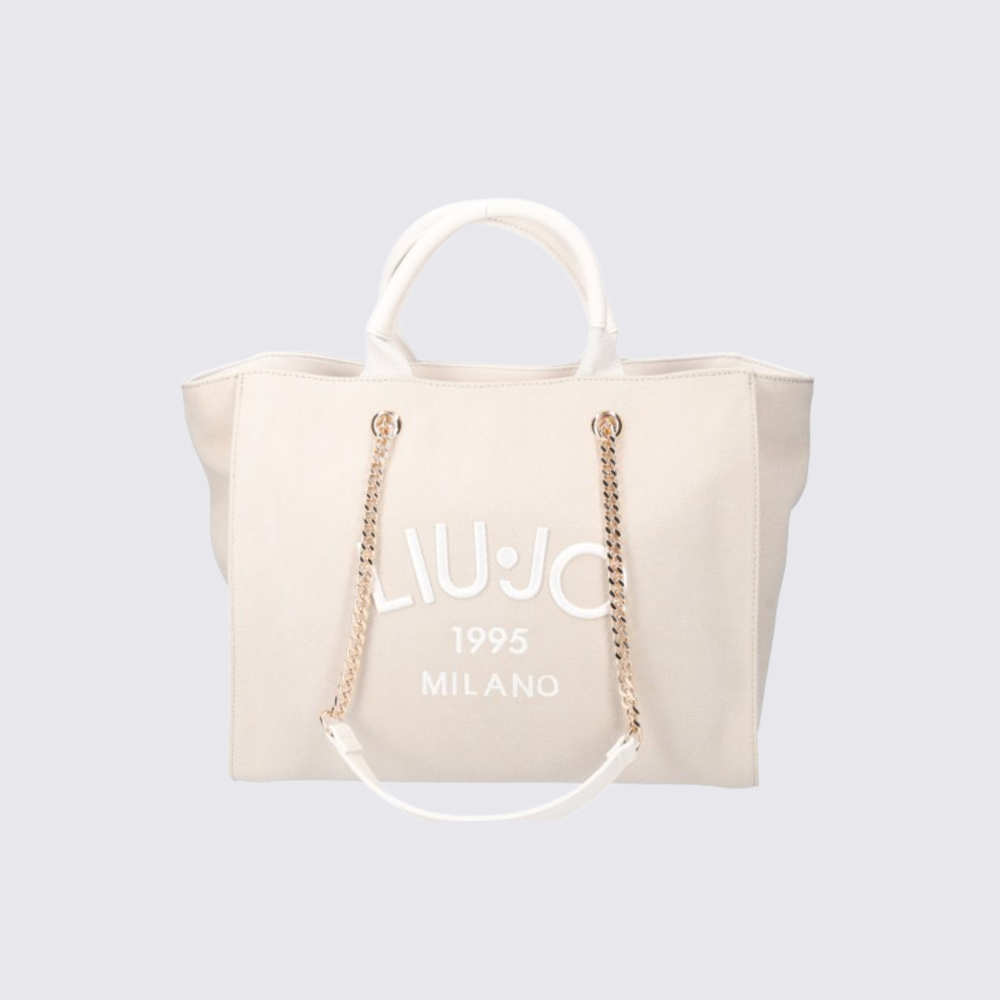 Tote Logo Cream-Liu-Jo-Sacs-Maroquinerie Fortunas-Mouscron