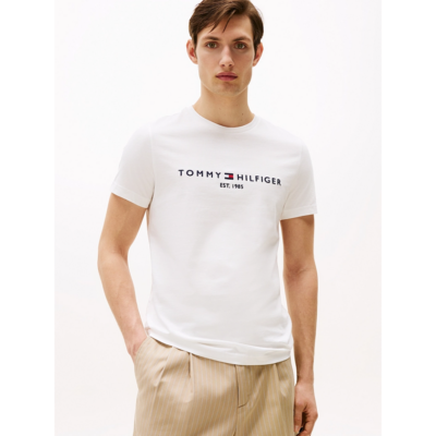 Tee-Shirt Logo White-Tommy Hilfiger-Vêtements & Co.-Maroquinerie Fortunas-Mouscron