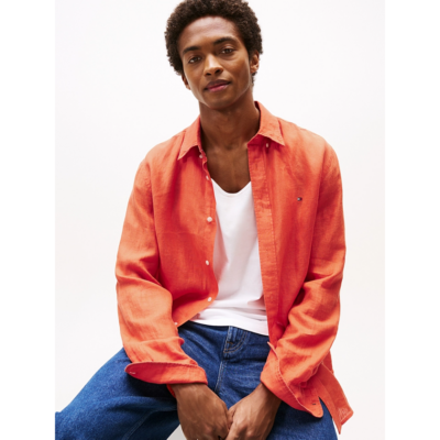 Chemise Orange-Tommy Hilfiger-Vêtements & Co.-Maroquinerie Fortunas-Mouscron