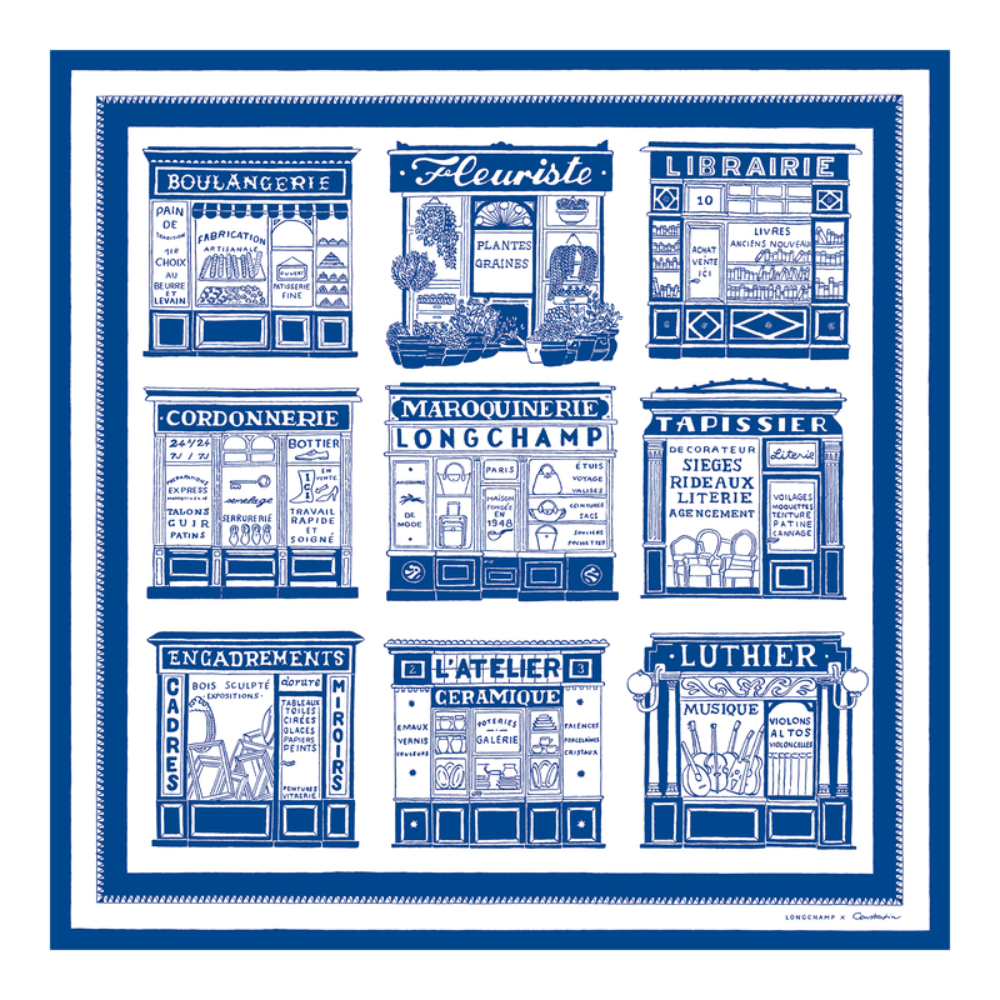 Carrée de Soie Cobalt-Longchamp-Accessoires de Mode-Maroquinerie Fortunas-Mouscron