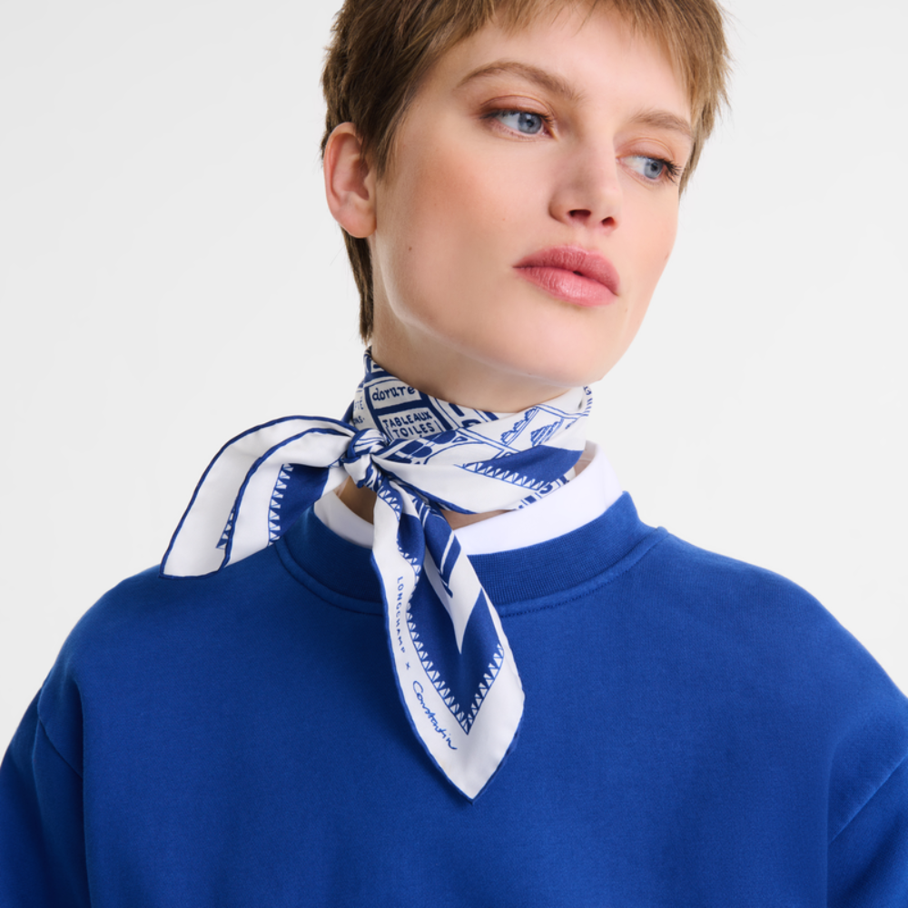 Carrée de Soie Cobalt-Longchamp-Accessoires de Mode-Maroquinerie Fortunas-Mouscron