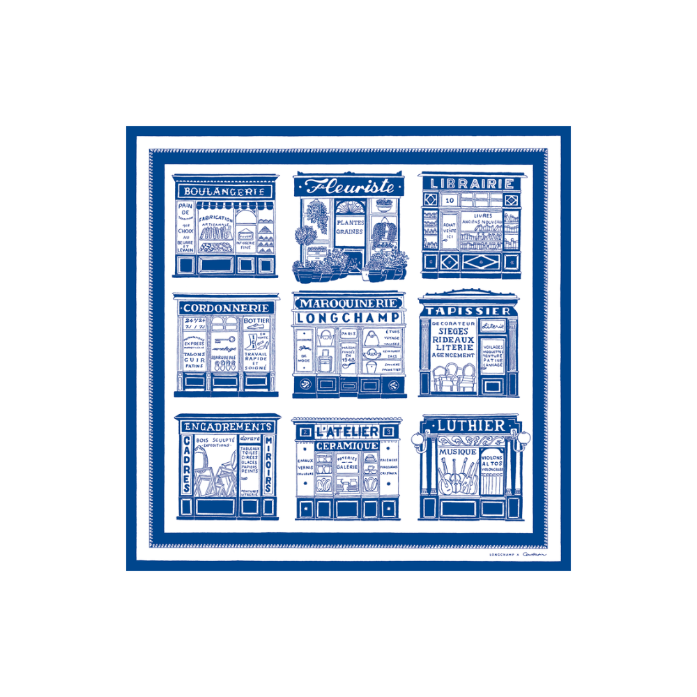 Carrée de Soie Cobalt-Longchamp-Accessoires de Mode-Maroquinerie Fortunas-Mouscron