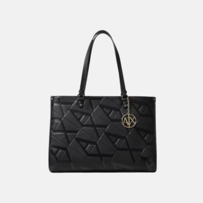 Gynger Tote Logo Black-Armani-Sacs-Maroquinerie Fortunas-Mouscron