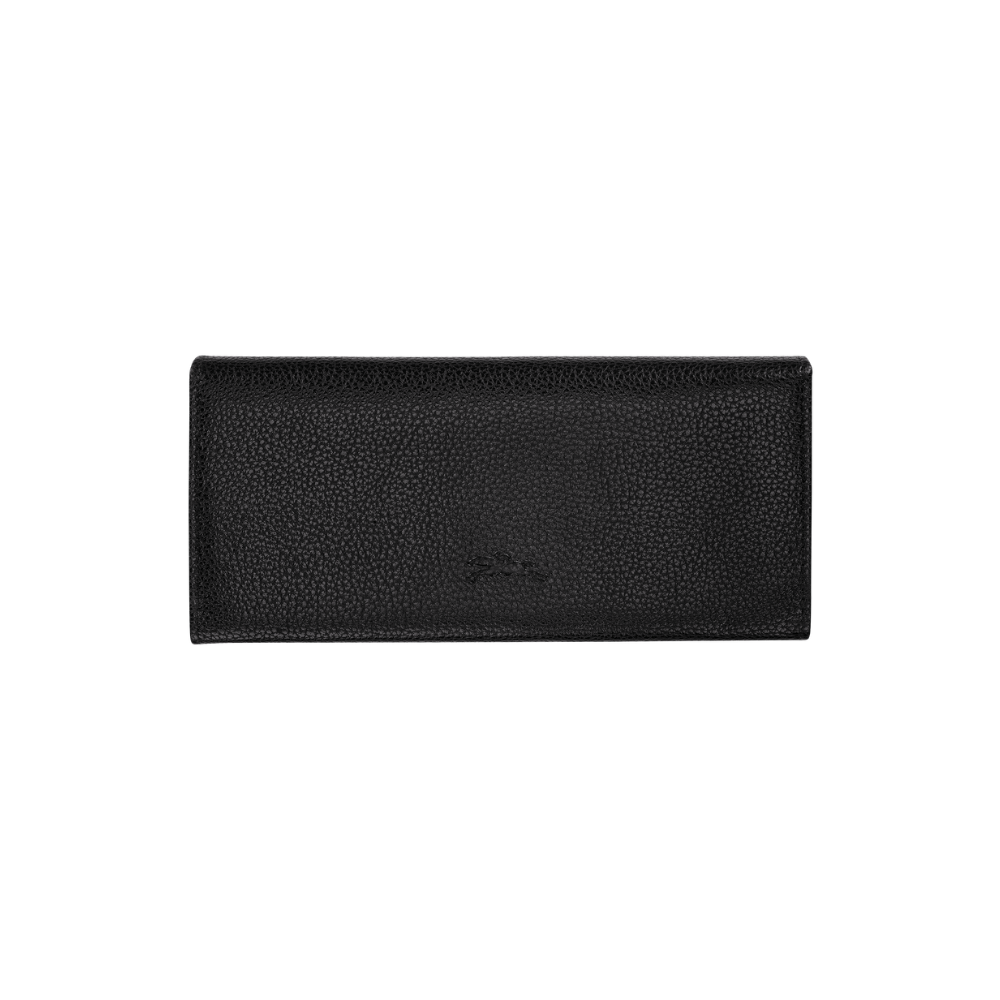 Foulonné Portefeuille Rabat Noir-Longchamp-Petite Maroquinerie-Maroquinerie Fortunas-Mouscron