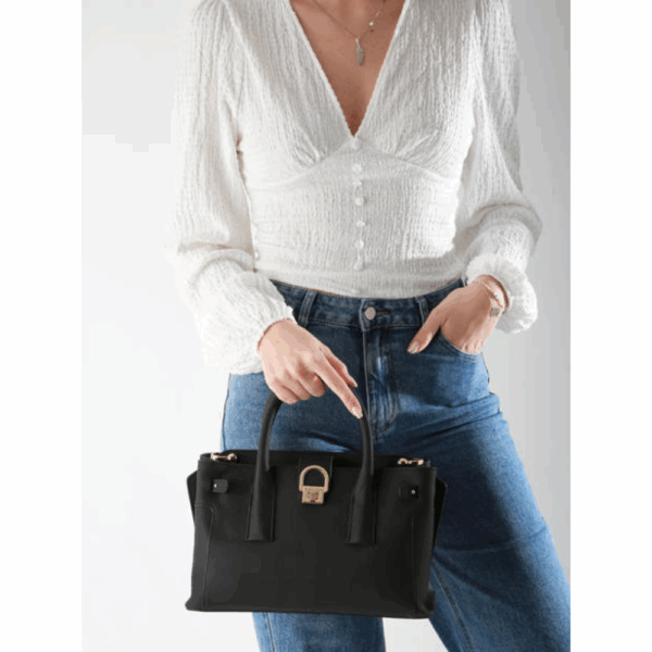 Equestre S Handle Noir-Etrier-Sacs-Maroquinerie Fortunas-Mouscron