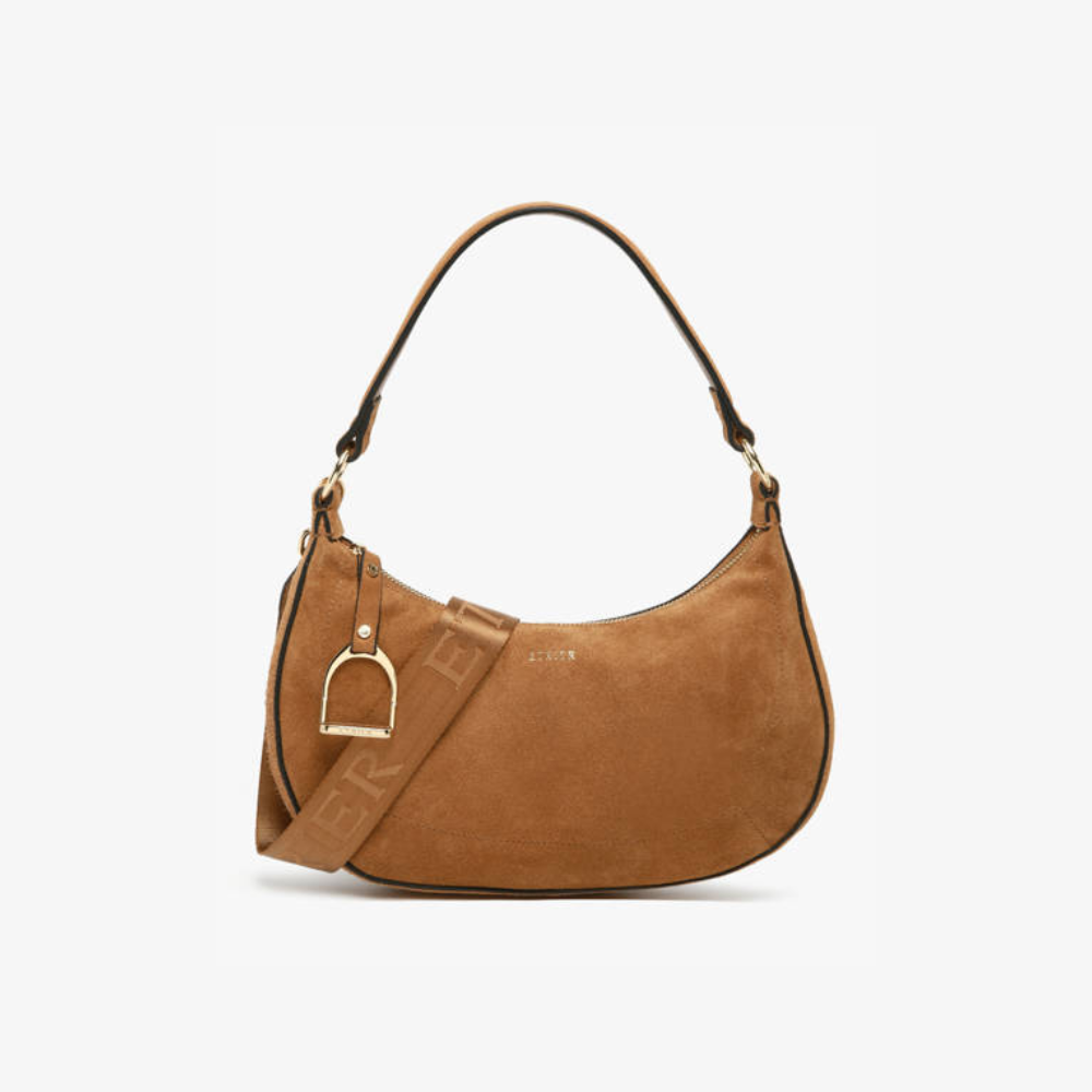 Altesse Shoulder Suède Camel-Etrier-Sacs-Maroquinerie Fortunas-Mouscron
