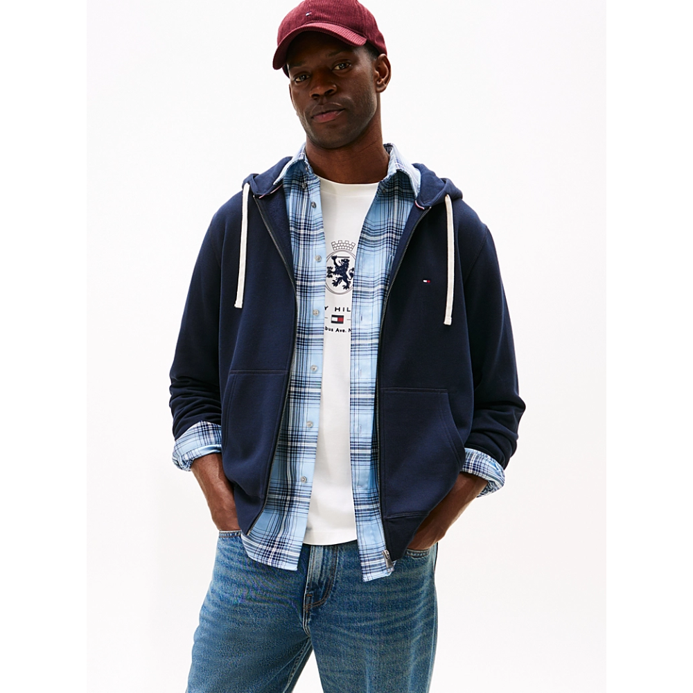 Sweat Hoody Zip Blue-Tommy Hilfiger-Vêtements-Maroquinerie Fortunas-Mouscron