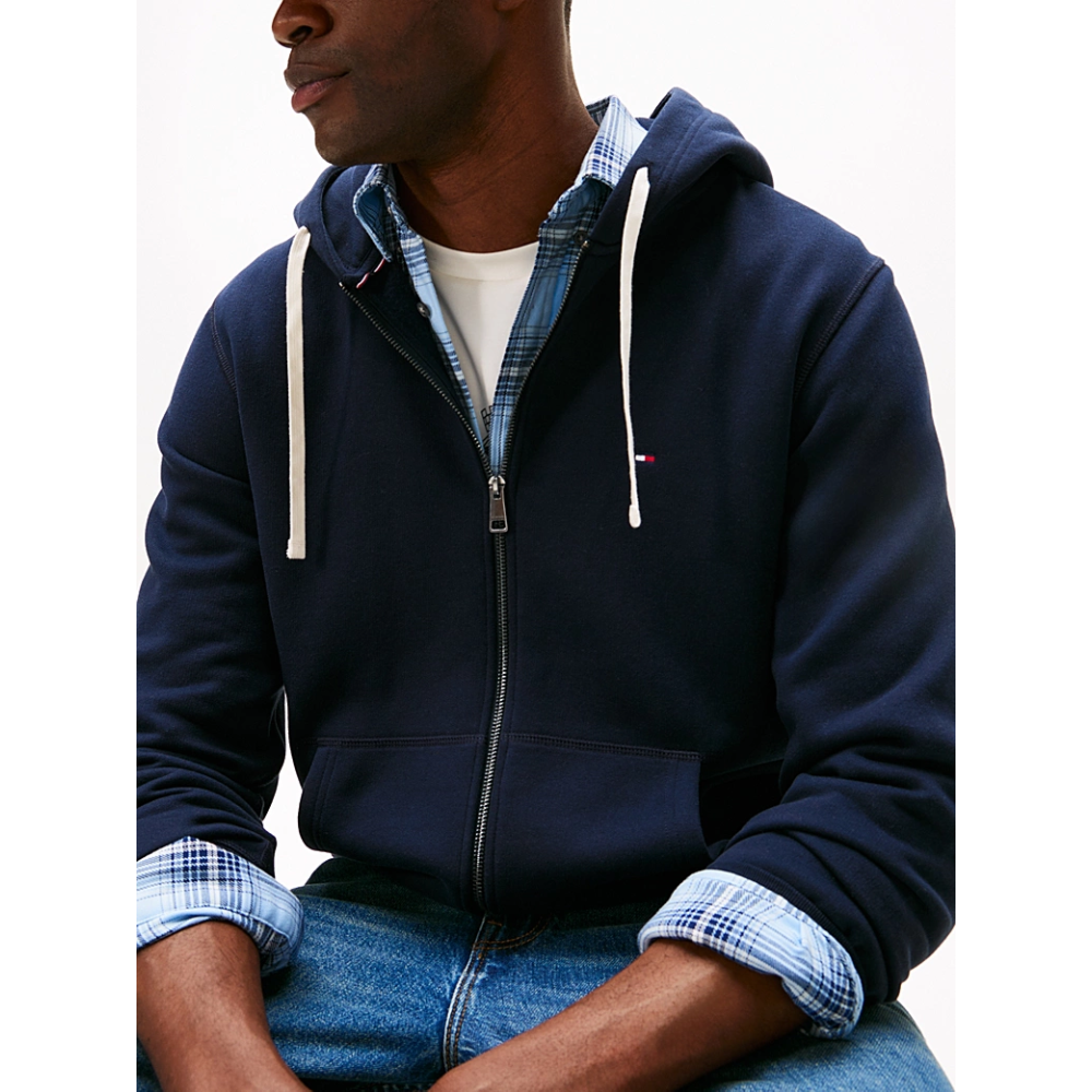Sweat Hoody Zip Blue-Tommy Hilfiger-Vêtements-Maroquinerie Fortunas-Mouscron