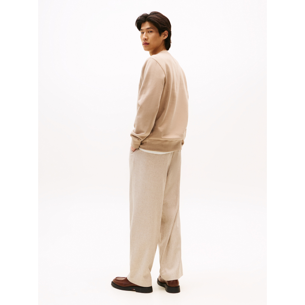 Sweat Fleece Beige-Tommy Hilfiger-Vêtements-Maroquinerie Fortunas-Mouscron