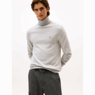 Col Pima Grey-Tommy Hilfiger-Vêtements-Maroquinerie Fortunas-Mouscron