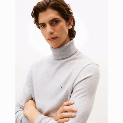 Col Pima Grey-Tommy Hilfiger-Vêtements-Maroquinerie Fortunas-Mouscron