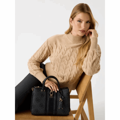 Erenia Satchel Coal Logo-Guess-Sacs-Maroquinerie Fortunas-Mouscron