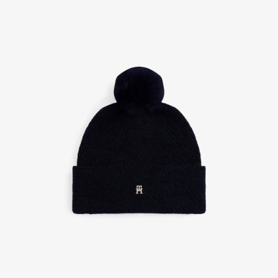Bonnet Pompom Blue-Tommy Hilfiger-Accessoires de mode-Maroquinerie Fortunas-Mouscron