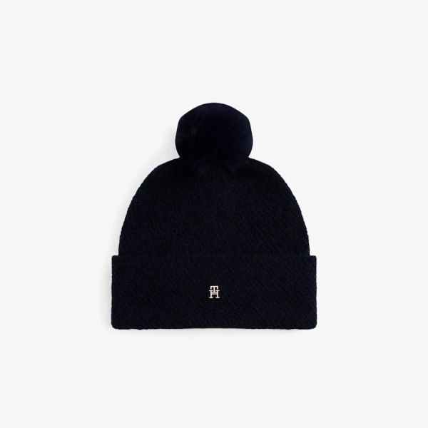 Bonnet Pompom Blue-Tommy Hilfiger-Accessoires de mode-Maroquinerie Fortunas-Mouscron