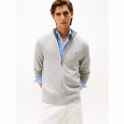 Gilet Zip Grey-Tommy Hilfiger-Vêtements & Co.-Maroquinerie Fortunas-Mouscron