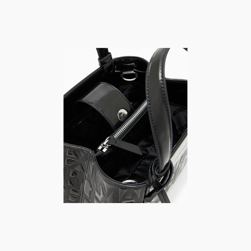 Handle Logo Patent Black-Armani-Sac-Maroquinerie Fortunas-Mouscron Handle Logo Patent Black-Armani-Sac-Maroquinerie Fortunas-Mouscron