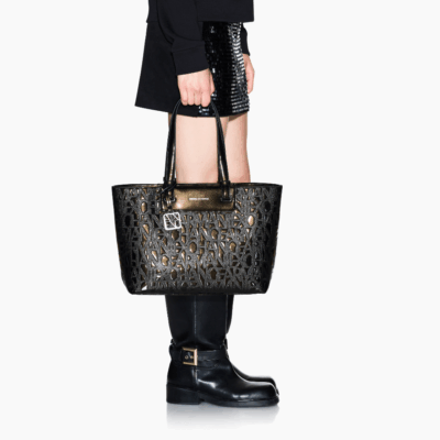 Liz Shopping Patent Black-Armani-Sac-Maroquinerie Fortunas-Mouscron