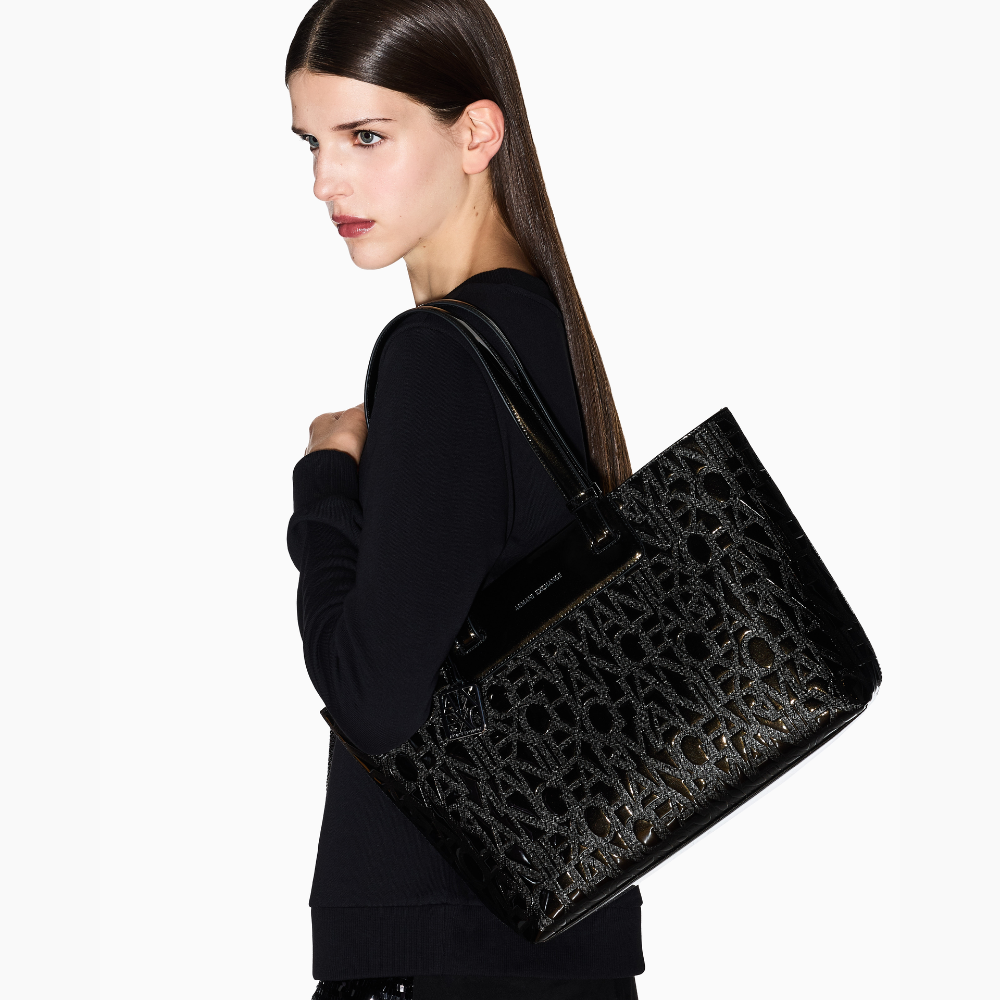 Liz Shopping Patent Black-Armani-Sac-Maroquinerie Fortunas-Mouscron