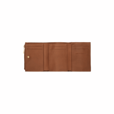 Epure Portefeuiille Compact Cognac-Longchamp-Petite Maroquinerie-Maroquinerie Fortunas-Mouscron