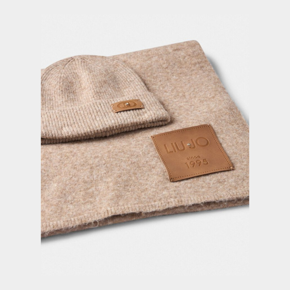 Pack Bonnet Echarpe Taupe-Liu-Jo-Accessoires de mode-Maroquinerie Fortunas-Mouscron