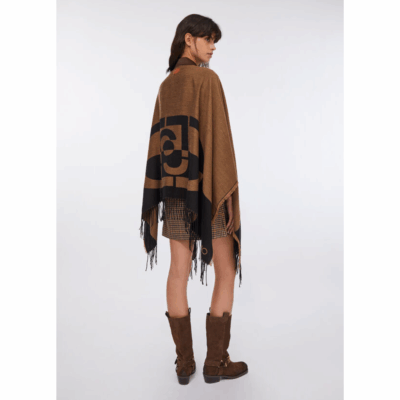 Poncho Mono Cammello-Liu-Jo-Accessoires de mode-Maroquinerie Fortunas-Mouscron
