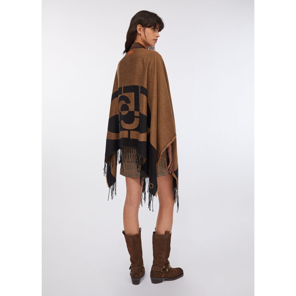 Poncho Mono Cammello-Liu-Jo-Accessoires de mode-Maroquinerie Fortunas-Mouscron