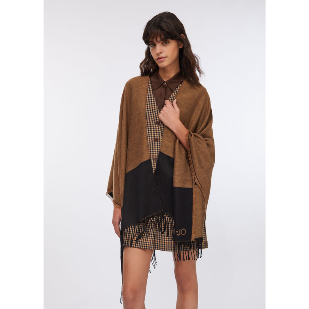 Poncho Mono Cammello-Liu-Jo-Accessoires de mode-Maroquinerie Fortunas-Mouscron