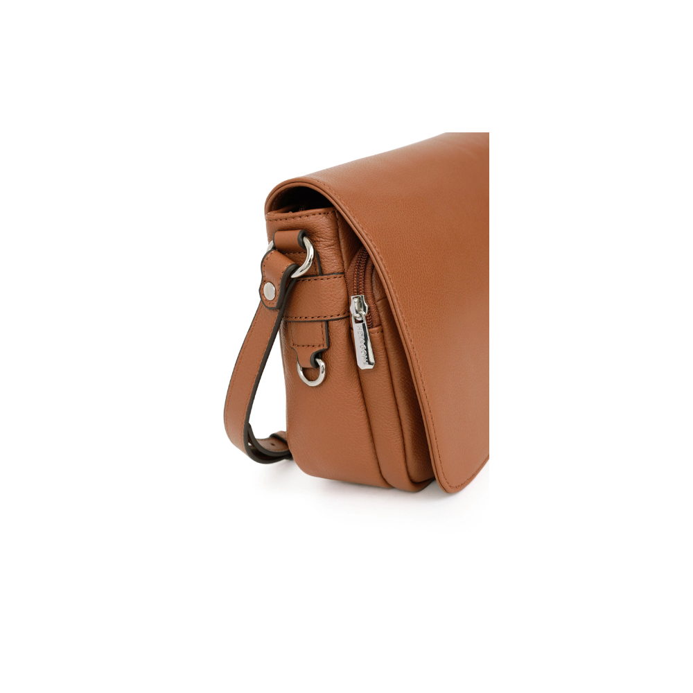 Besace Flap Tan-Hexagona-Sacs-Maroquinerie Fortunas-Mouscron