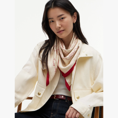 Foulard Silk Cream-Tommy Hilfiger-Accessoires de mode-Maroquinerie Fortunas-Mouscron